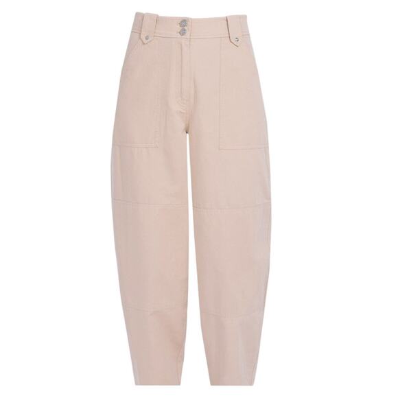 New $325 DEREK LAM 10 CROSBY Peirson Utility Ankle Barrel Pants Twill Khaki Tan - Picture 13 of 14